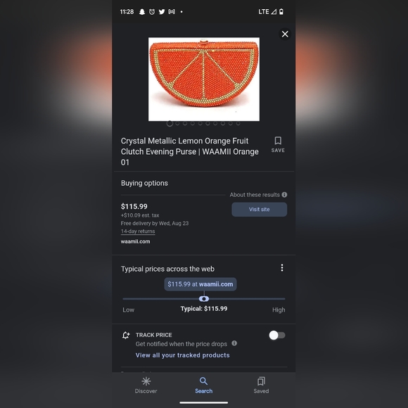 Glittery orange slice purse - Picture 4 of 5